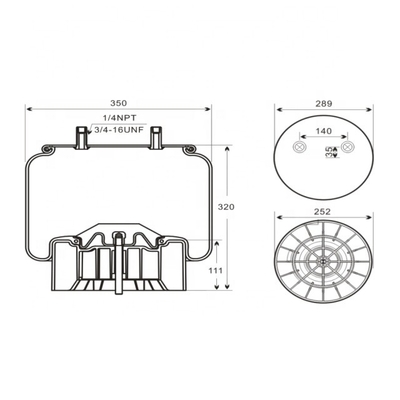 W01-358-8091 أكياس هوائية Goodyear 1R14-171 شديدة التحمل لهندريكسون