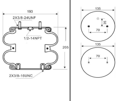 FD 120-20 IATF16949 كيس زنبركي للتعليق الهوائي للشاحنة