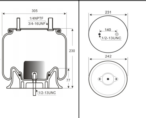 W01-358-8204 Firestone Air Spring لشاحنة Saf Holland 90557223